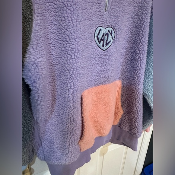Lazy Oaf Pastel Panel Color Block Fleece Size M - Picture 5 of 9